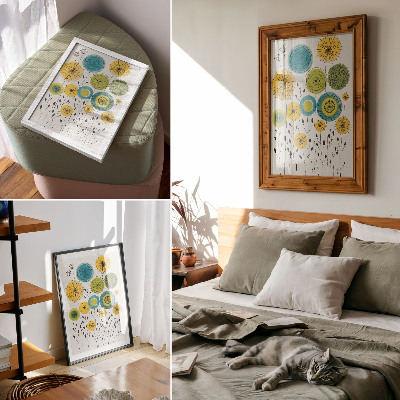 Poster în culori saturate Cercuri colorate, linii subțiri, stil modern