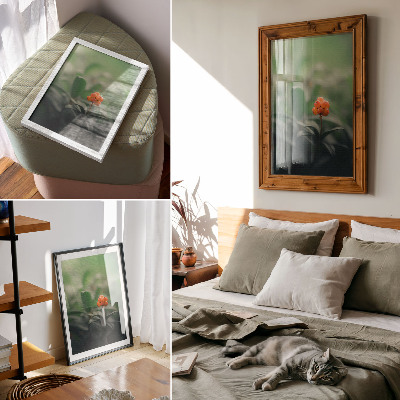 Poster rezistent pentru perete Fructe de pădure portocalii pe fundal verde