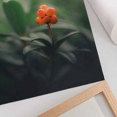 Poster rezistent pentru perete Fructe de pădure portocalii pe fundal verde