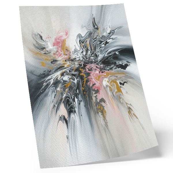 Poster rezistent pentru perete Forme abstracte fluide gri, roz, bej