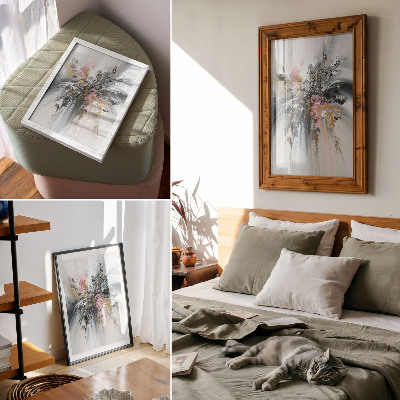 Poster rezistent pentru perete Forme abstracte fluide gri, roz, bej