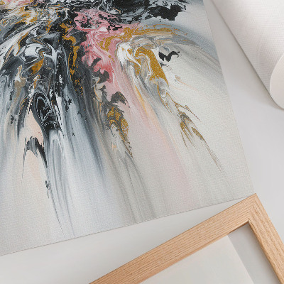 Poster rezistent pentru perete Forme abstracte fluide gri, roz, bej