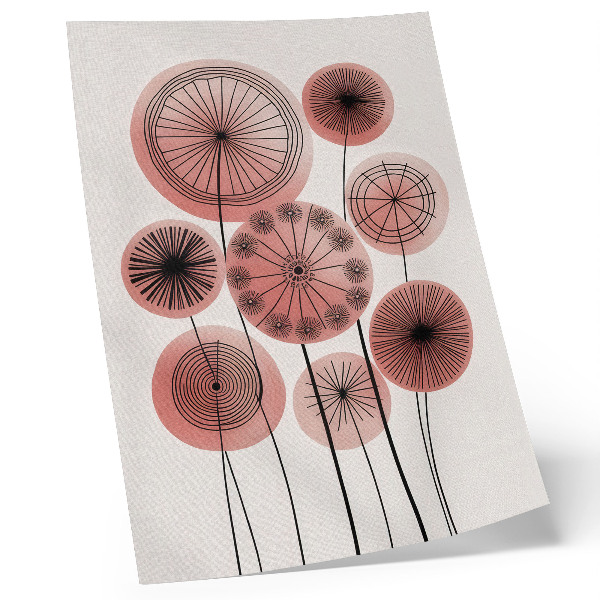 Poster în culori saturate Cercuri geometrice roz și negru minimalism
