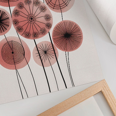 Poster în culori saturate Cercuri geometrice roz și negru minimalism
