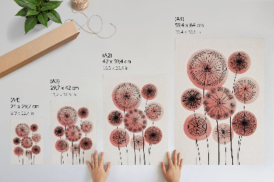 Poster în culori saturate Cercuri geometrice roz și negru minimalism