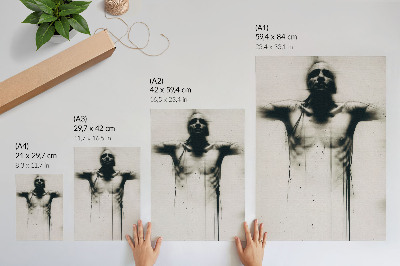 Poster rezistent pentru perete Contrast dramatic între anxietatea alb-negru