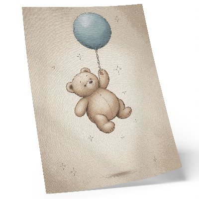 Grafică modernă pe pânză Un ursuleț de pluș cu un balon în culori strălucitoare