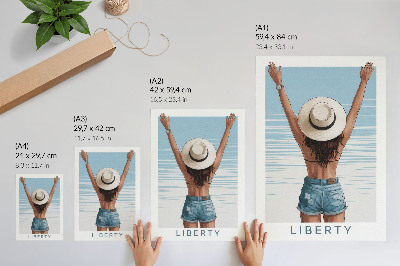 Grafică modernă pe pânză O figură cu pălărie pe cerul libertății