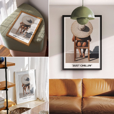Poster rezistent pentru perete Pălărie cu design minimalist pentru o atmosferă relaxantă