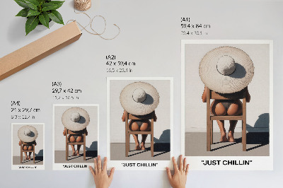 Poster rezistent pentru perete Pălărie cu design minimalist pentru o atmosferă relaxantă