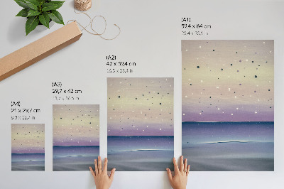 Poster rezistent pentru perete Picături de cer violet și albastru marin minimaliste