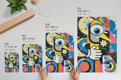 Poster rezistent pentru perete Abstracție geometrică, culori vii, contraste