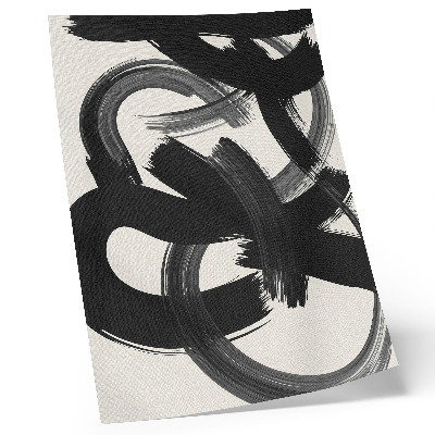 Grafică modernă pe pânză Tușe de pensulă abstracte alb-negru