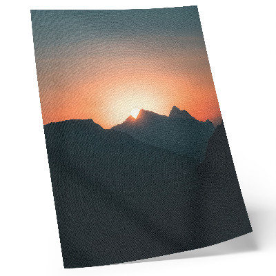 Poster în culori saturate Apus de soare în munți, pace magică