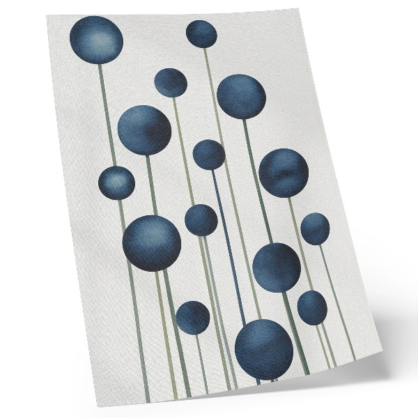 Poster în culori saturate Cercuri albastre pe linii verticale