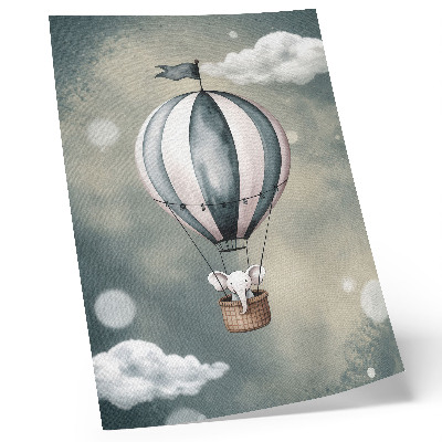 Poster rezistent pentru perete Balon cu nori în nuanțe delicate de gri