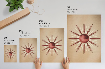 Poster rezistent pentru perete Stil boho, soare radiant, tonuri calde