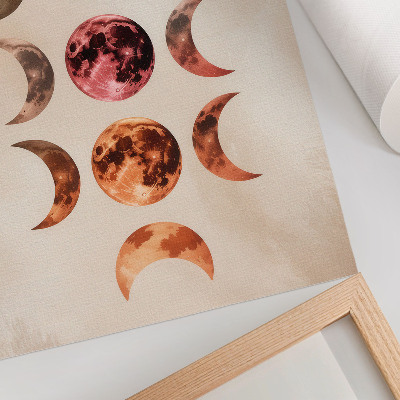 Poster în culori saturate Simetria lunilor, culori calde, atmosferă cosmică