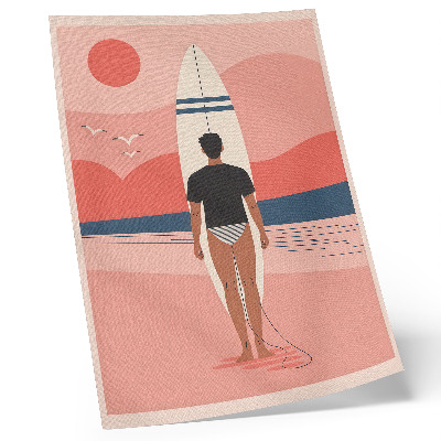 Poster rezistent pentru perete Placă de surfer, plajă, mare, pace, relaxare
