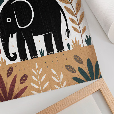 Poster în culori saturate Elefant printre frunze, eleganța naturii, simplitatea