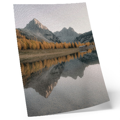 Poster rezistent pentru perete Lac calm toamnă copaci reflecție munți natură
