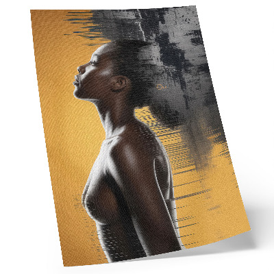 Poster în culori saturate Figură feminină elegantă în contrast galben și negru