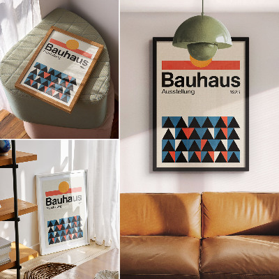 Poster rezistent pentru perete Grafică Bauhaus cu accent portocaliu