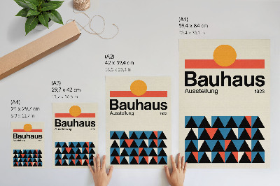 Poster rezistent pentru perete Grafică Bauhaus cu accent portocaliu