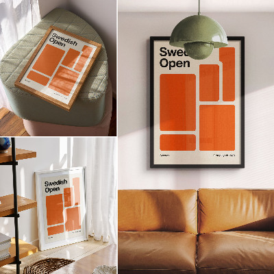 Poster rezistent pentru perete Dreptunghiuri portocalii pe fundal crem
