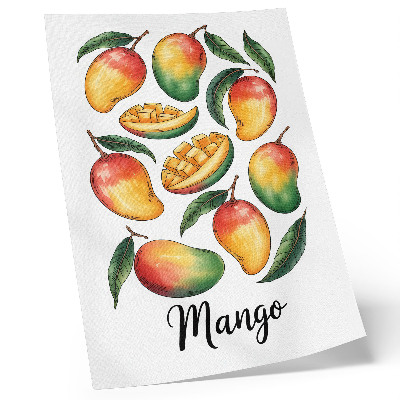 Grafică modernă pe pânză Stil de ilustrare a frunzelor verzi de mango exotice