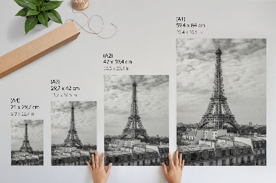 Grafică modernă pe pânză Elegant Turn Eiffel gri perspectivă modernă