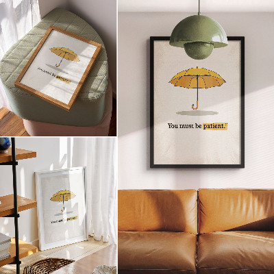 Poster rezistent pentru perete Umbrelă galbenă crem fundal minimalism