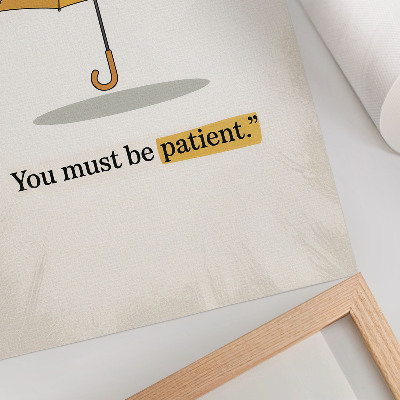 Poster rezistent pentru perete Umbrelă galbenă crem fundal minimalism