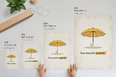 Poster rezistent pentru perete Umbrelă galbenă crem fundal minimalism