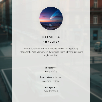 Poster în culori saturate Seară oraș energie tramvai viață străzi clădiri