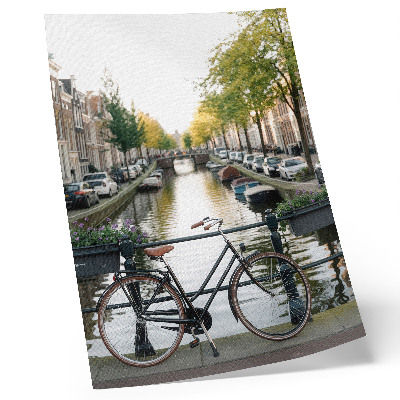 Grafică modernă pe pânză Canal biciclete arhitectură istorie pace