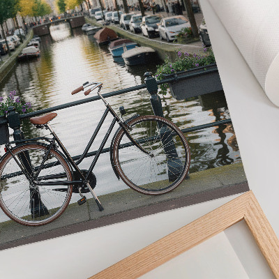 Grafică modernă pe pânză Canal biciclete arhitectură istorie pace
