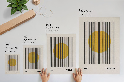 Poster rezistent pentru perete Linii de contrast cerc galben op art