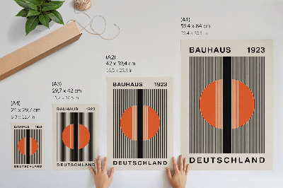 Poster în culori saturate Motiv geometric cu contrast negru și portocaliu