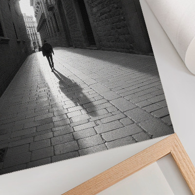 Grafică modernă pe pânză Fotografie alb-negru a unei străzi cu arhitectură