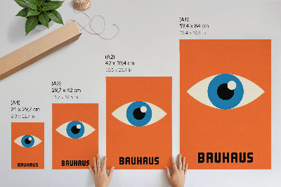 Poster rezistent pentru perete Ochi în forme geometrice pe un fundal portocaliu