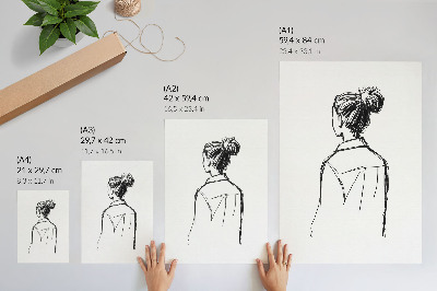 Poster rezistent pentru perete Siluetă minimalistă în contrast alb-negru