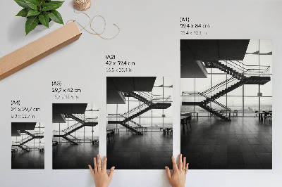 Poster rezistent pentru perete Scări moderne, eleganță geometrică