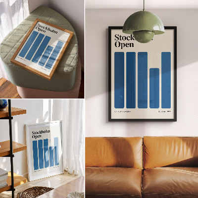 Poster în culori saturate Grafică minimalistă cu dreptunghiuri albastre