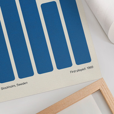 Poster în culori saturate Grafică minimalistă cu dreptunghiuri albastre