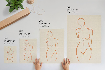 Grafică modernă pe pânză Eleganță minimalistă a compoziției conturului unei femei
