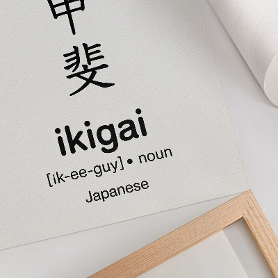 Poster rezistent pentru perete Caractere japoneze alb-negru, eleganță, înțelepciune