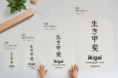 Poster rezistent pentru perete Caractere japoneze alb-negru, eleganță, înțelepciune