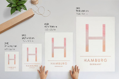 Grafică modernă pe pânză Litera H minimalistă cu detalii moderne, nuanțe pastelate