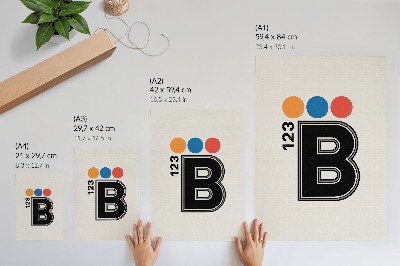 Grafică modernă pe pânză Literă în stil geometric cu picături colorate
